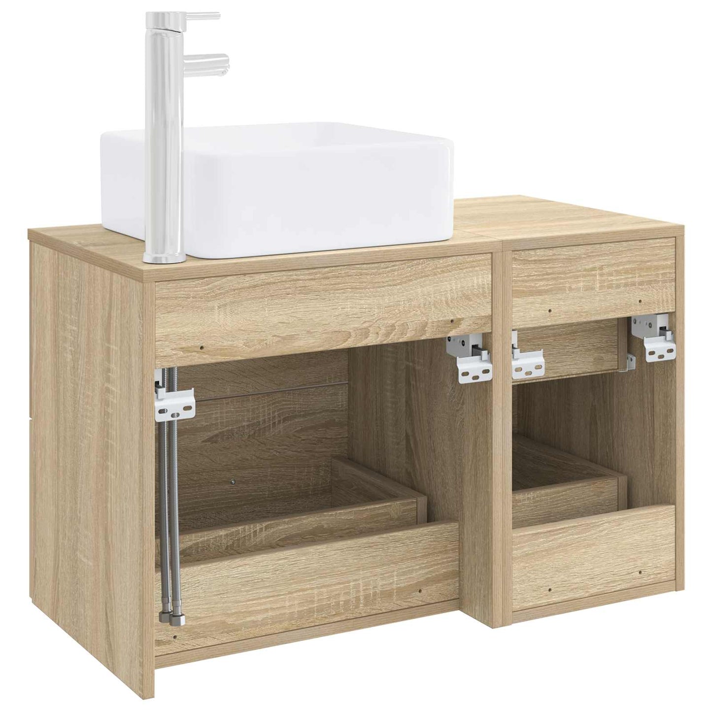 Badezimmermöbel-Set 2 stk. Sonoma-Eiche Holzwerkstoff