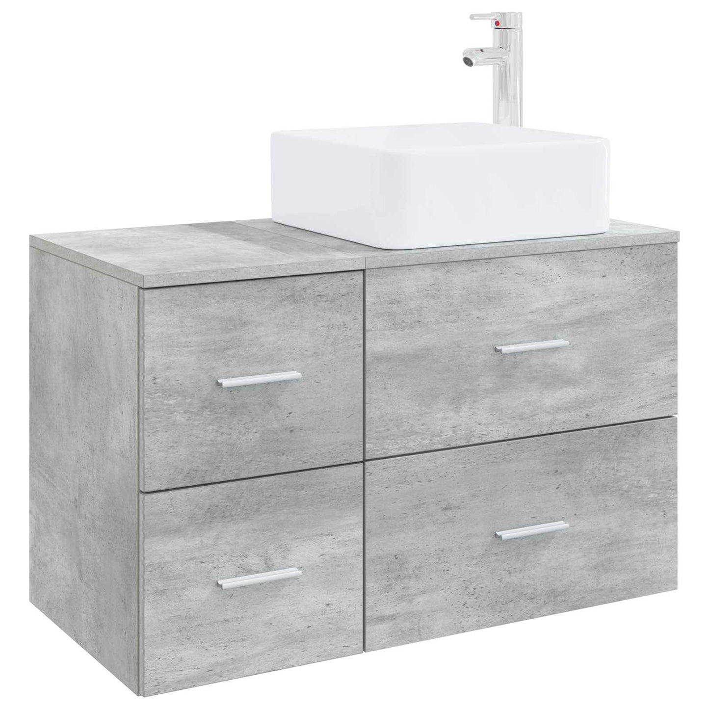 Badezimmermöbel-Set 2 stk. Betongrau Holzwerkstoff
