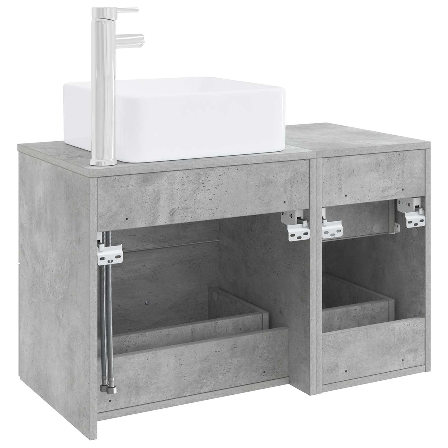 Badezimmermöbel-Set 2 stk. Betongrau Holzwerkstoff
