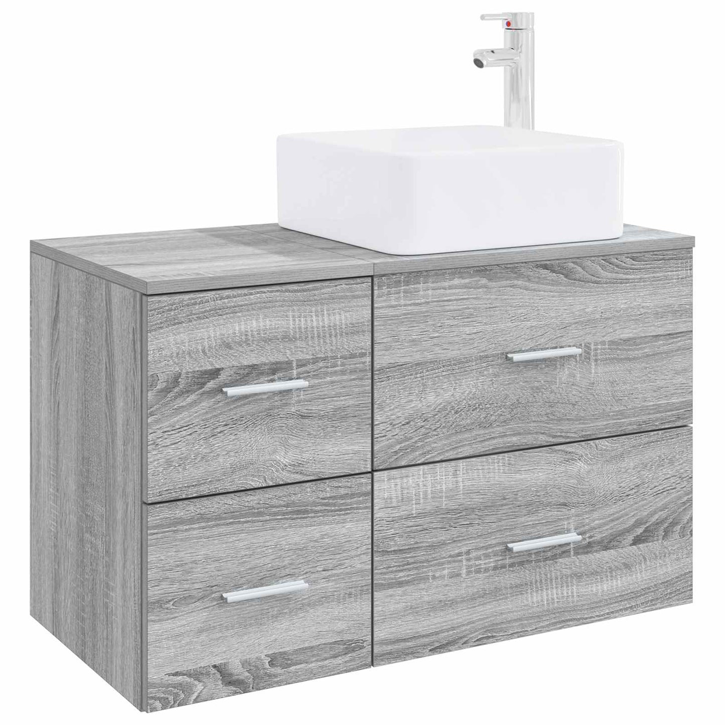 Badezimmermöbel-Set 2 stk. Grau Sonoma Holzwerkstoff