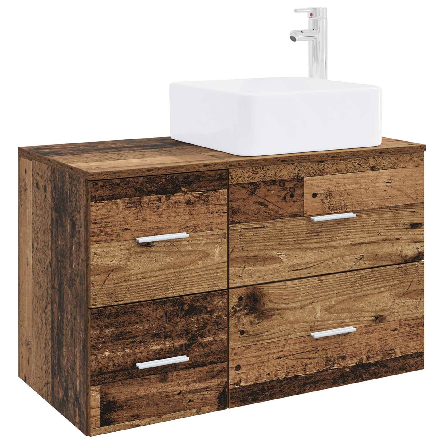 Badezimmermöbel-Set 2 stk. Altholz Holzwerkstoff