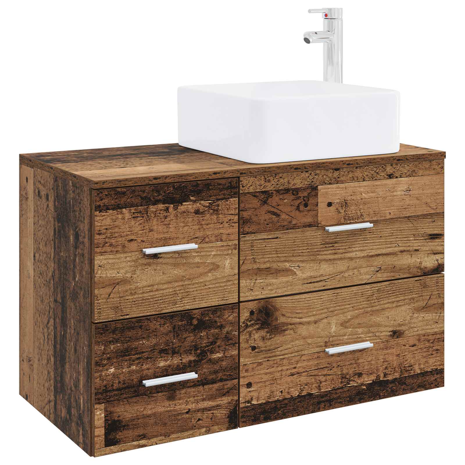 Badezimmermöbel-Set 2 stk. Altholz Holzwerkstoff