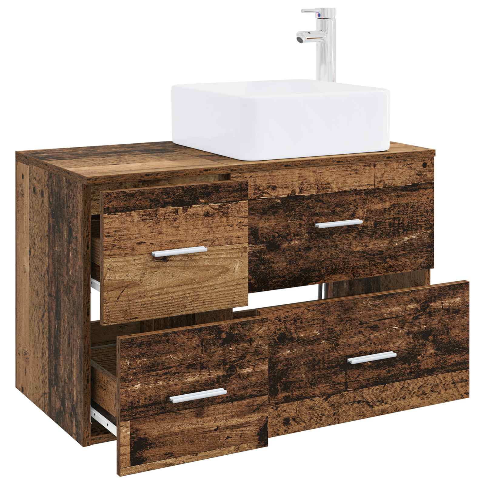 Badezimmermöbel-Set 2 stk. Altholz Holzwerkstoff