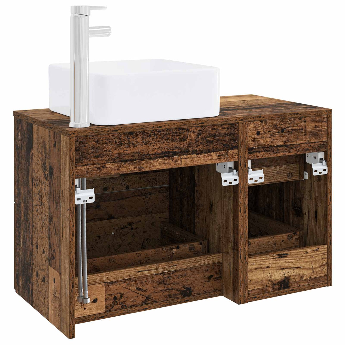 Badezimmermöbel-Set 2 stk. Altholz Holzwerkstoff