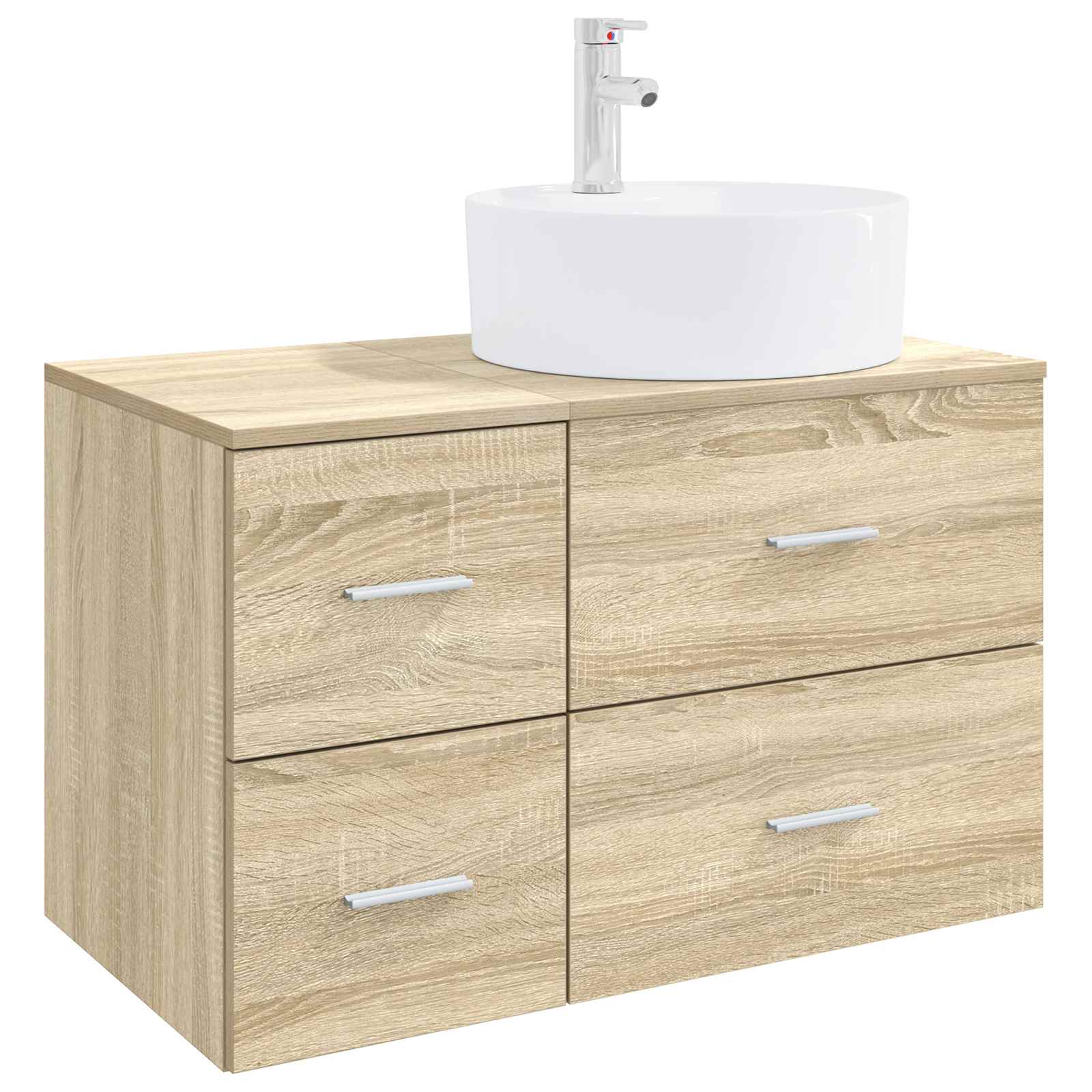 Badezimmermöbel-Set 2 stk. Sonoma-Eiche Holzwerkstoff