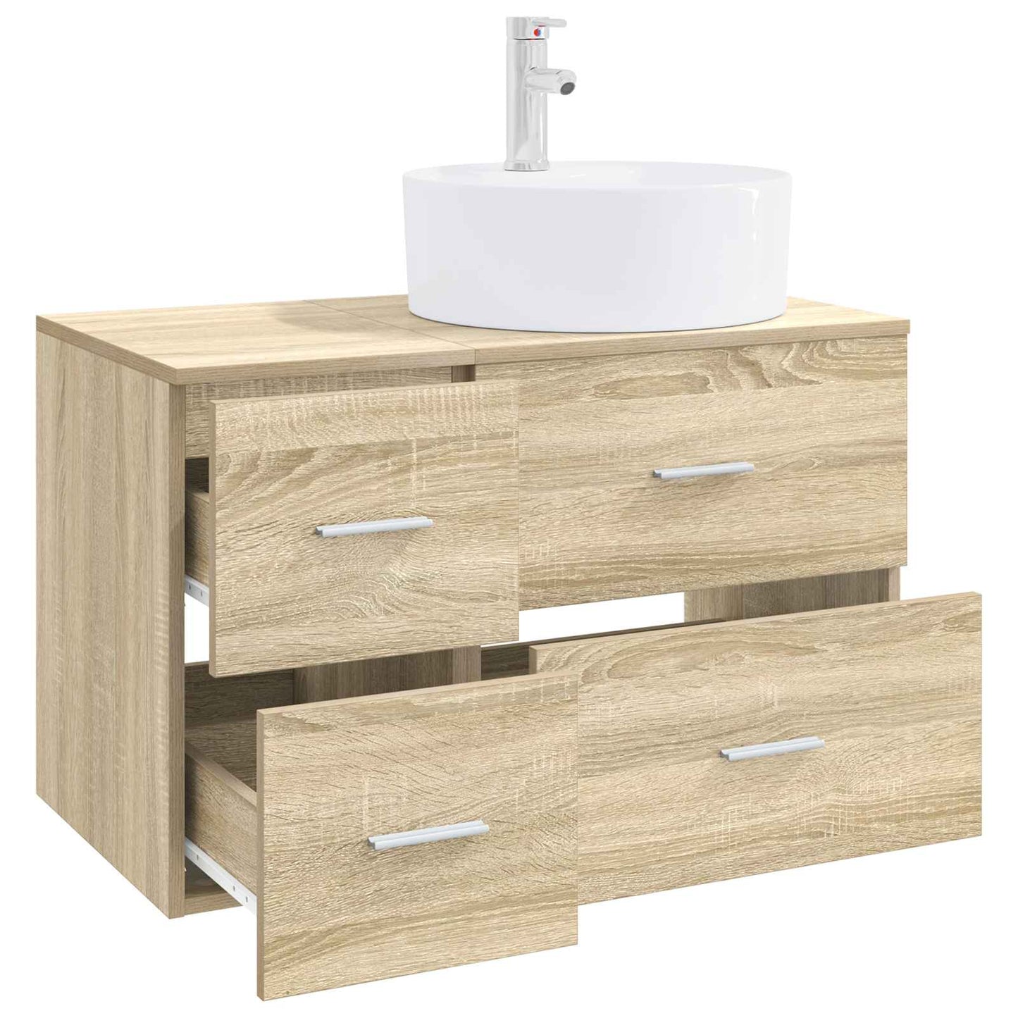 Badezimmermöbel-Set 2 stk. Sonoma-Eiche Holzwerkstoff