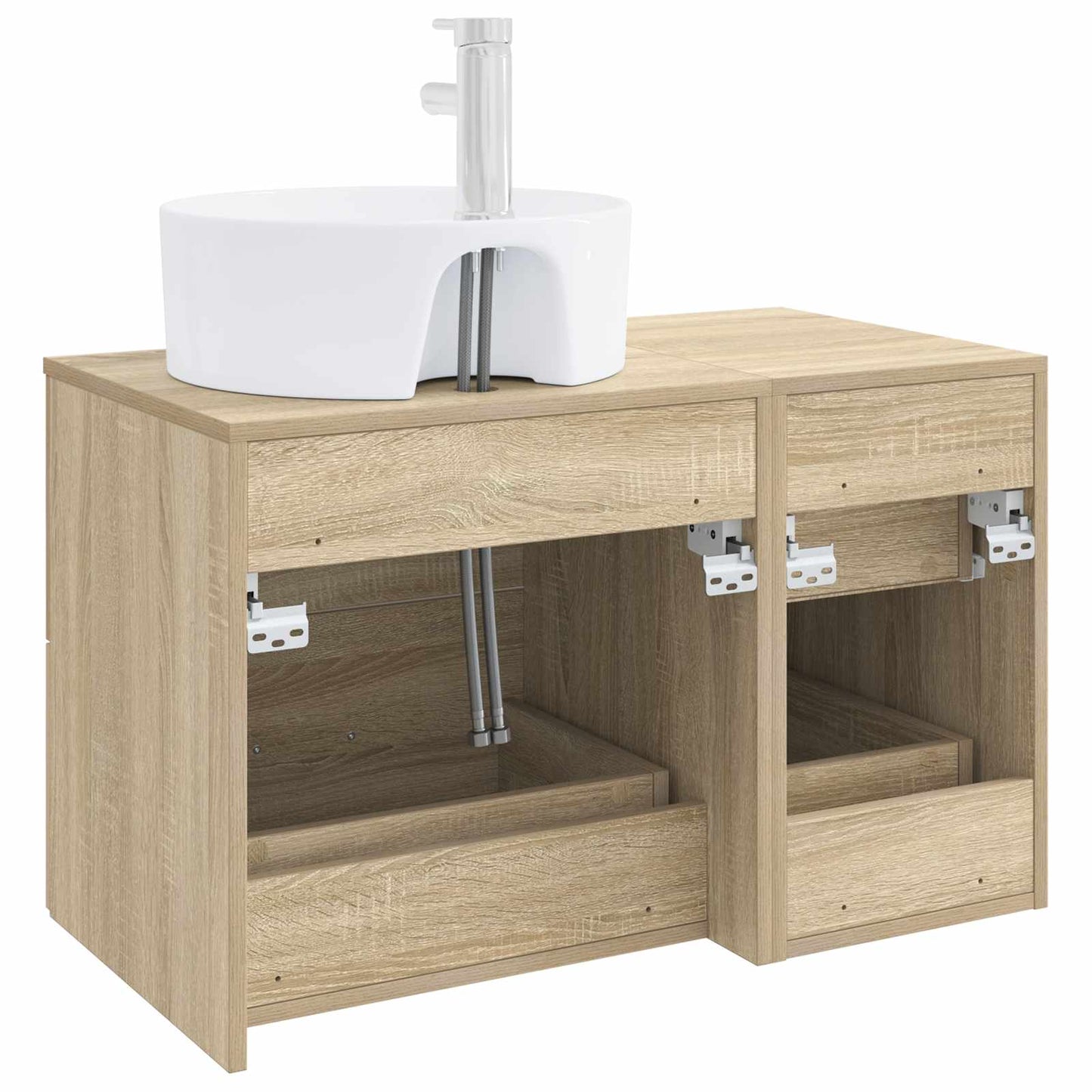 Badezimmermöbel-Set 2 stk. Sonoma-Eiche Holzwerkstoff