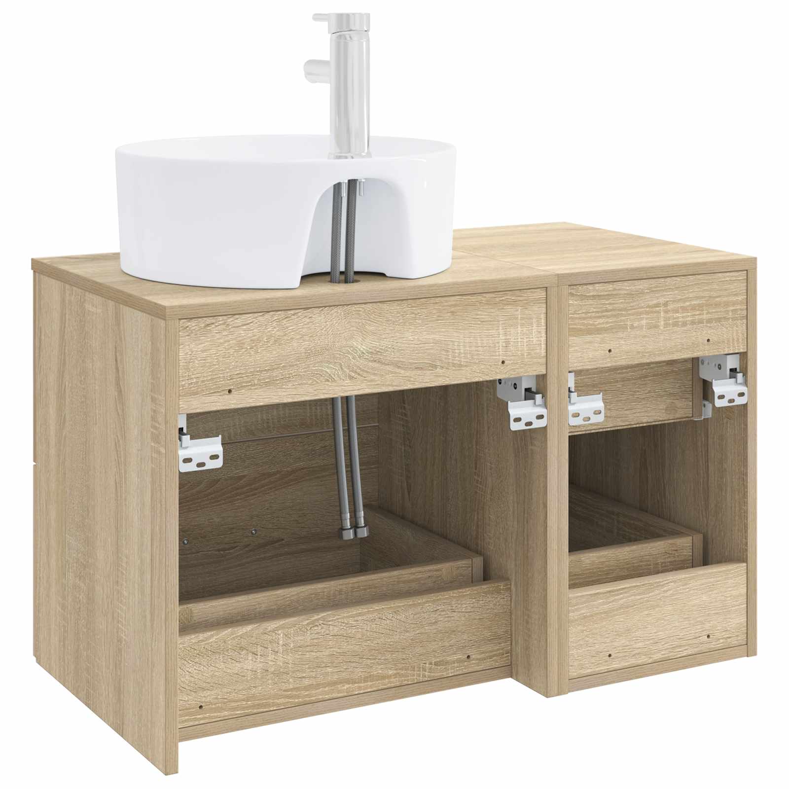 Badezimmermöbel-Set 2 stk. Sonoma-Eiche Holzwerkstoff