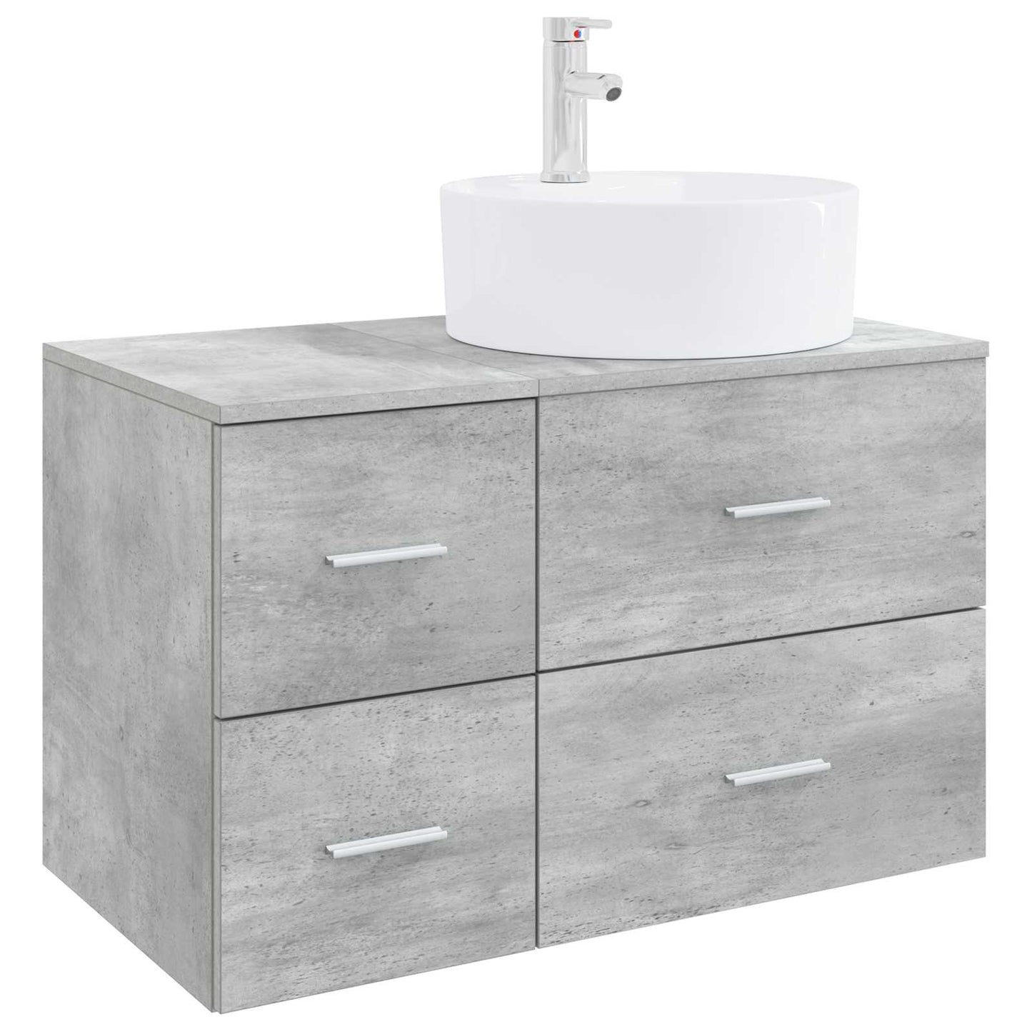 Badezimmermöbel-Set 2 stk. Betongrau Holzwerkstoff