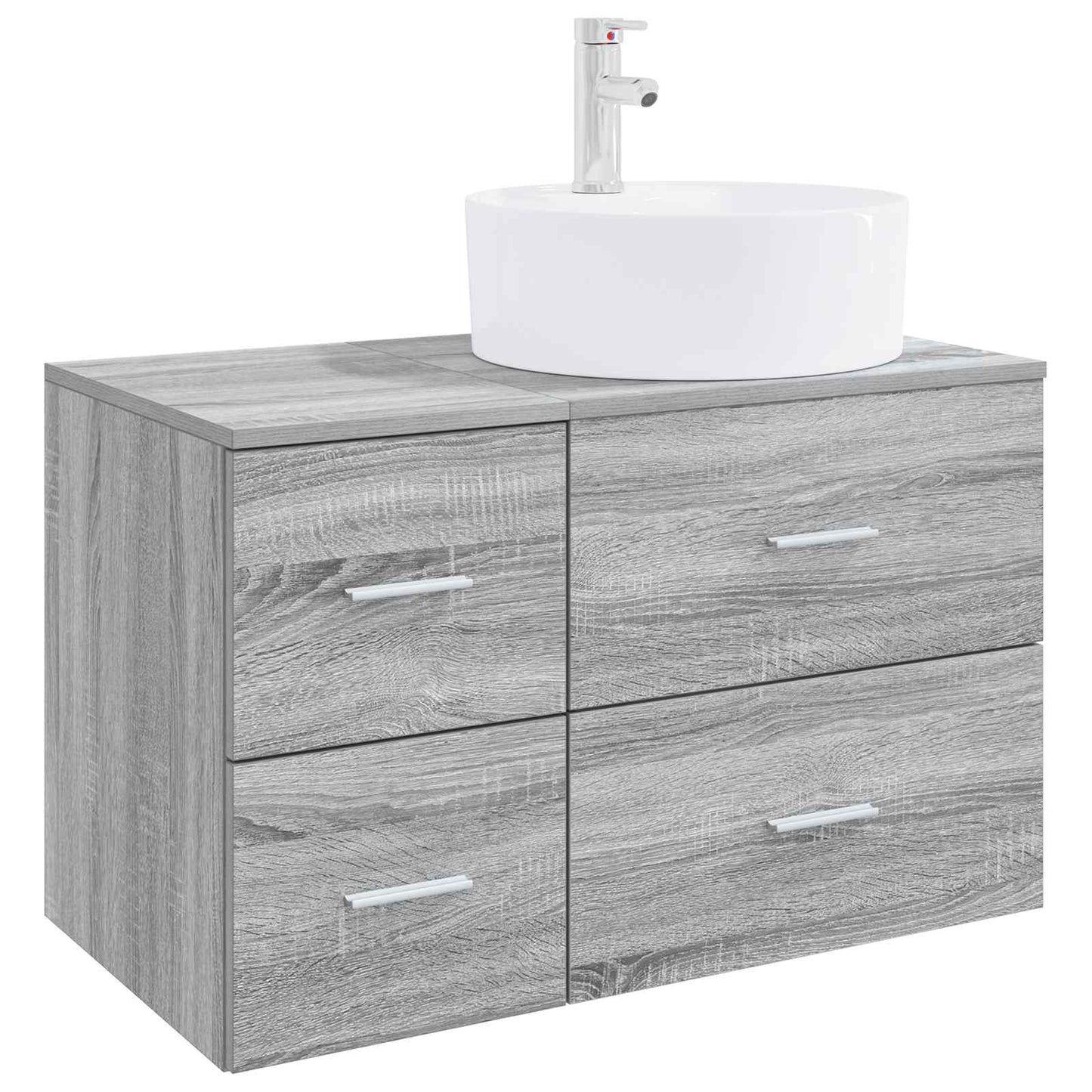 Badezimmermöbel-Set 2 stk. Grau Sonoma Holzwerkstoff