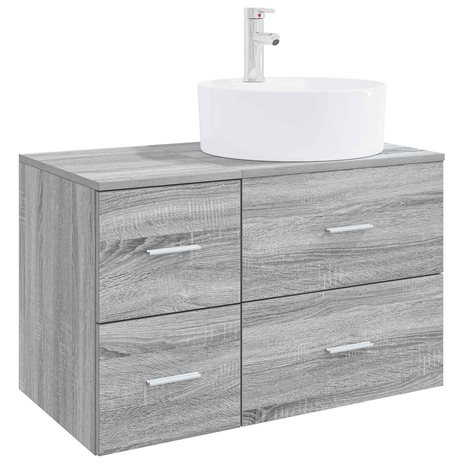 Badezimmermöbel-Set 2 stk. Grau Sonoma Holzwerkstoff