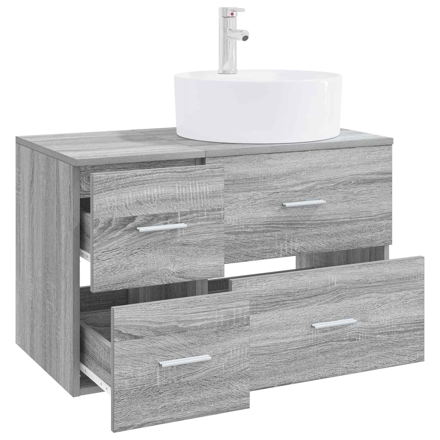 Badezimmermöbel-Set 2 stk. Grau Sonoma Holzwerkstoff
