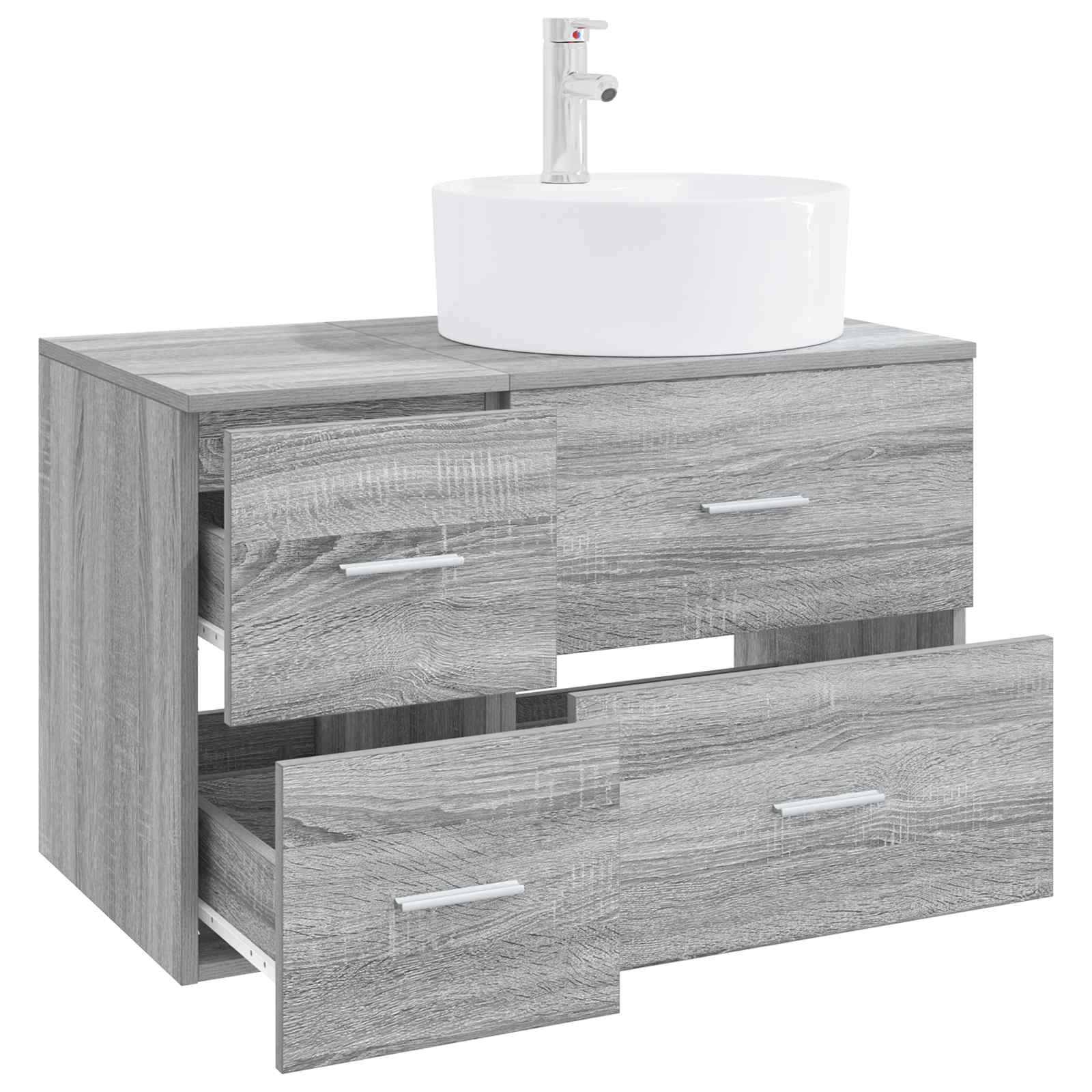 Badezimmermöbel-Set 2 stk. Grau Sonoma Holzwerkstoff