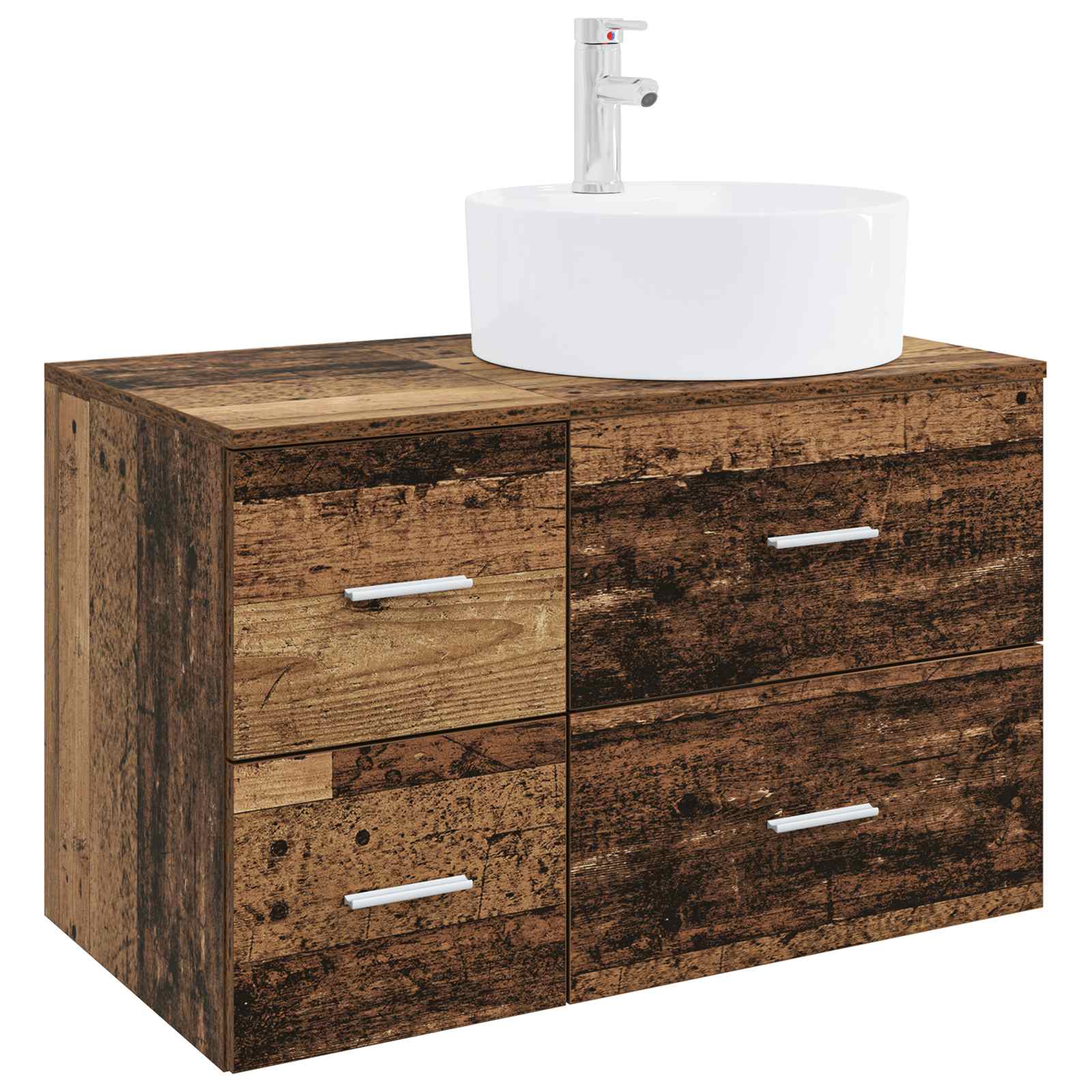 Badezimmermöbel-Set 2 stk. Altholz Holzwerkstoff