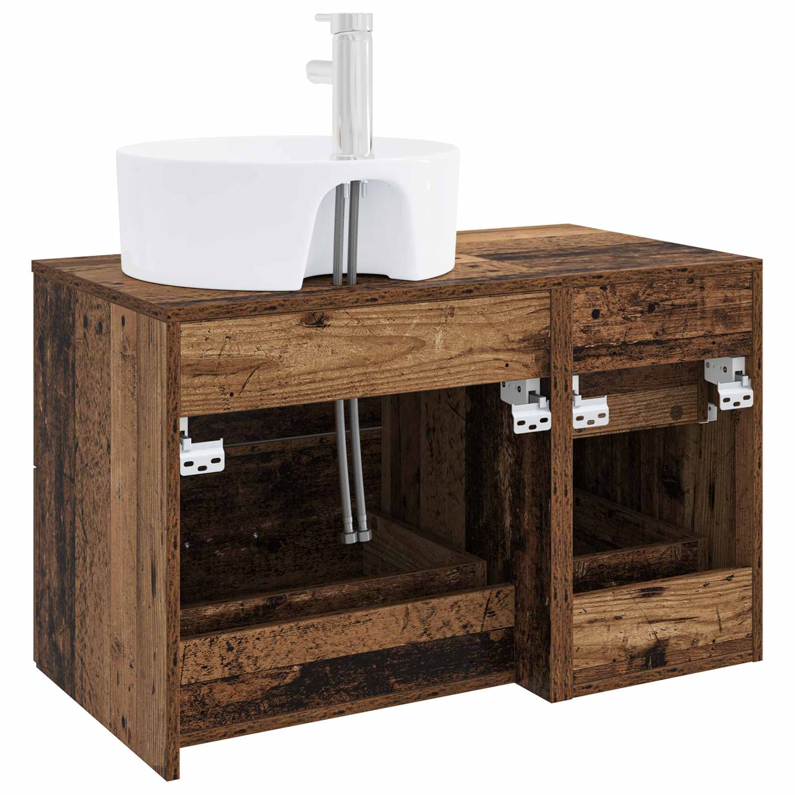 Badezimmermöbel-Set 2 stk. Altholz Holzwerkstoff