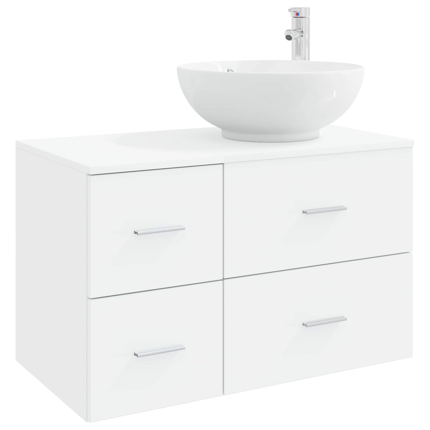 Badezimmermöbel-Set 2 stk. Weiß Holzwerkstoff