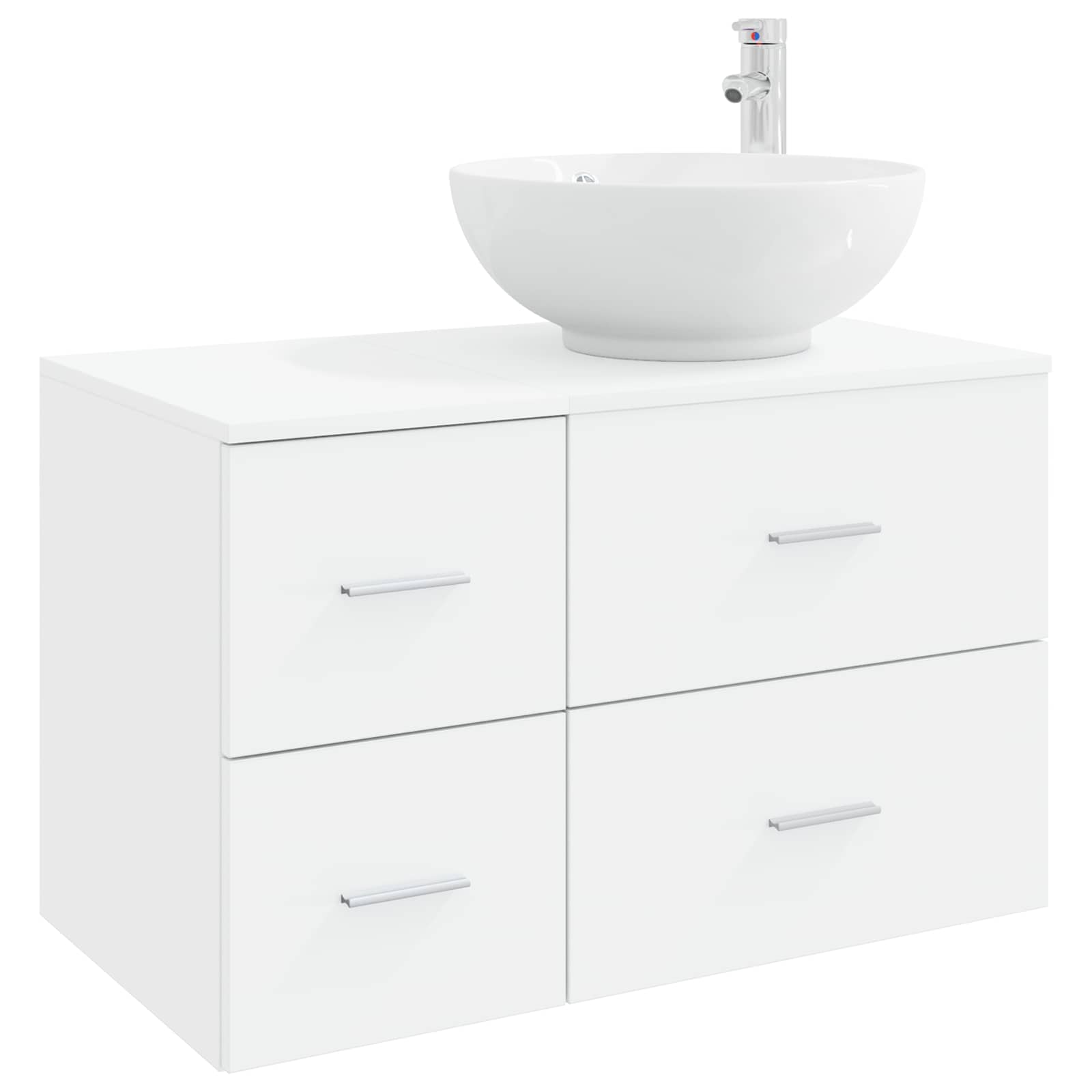 Badezimmermöbel-Set 2 stk. Weiß Holzwerkstoff