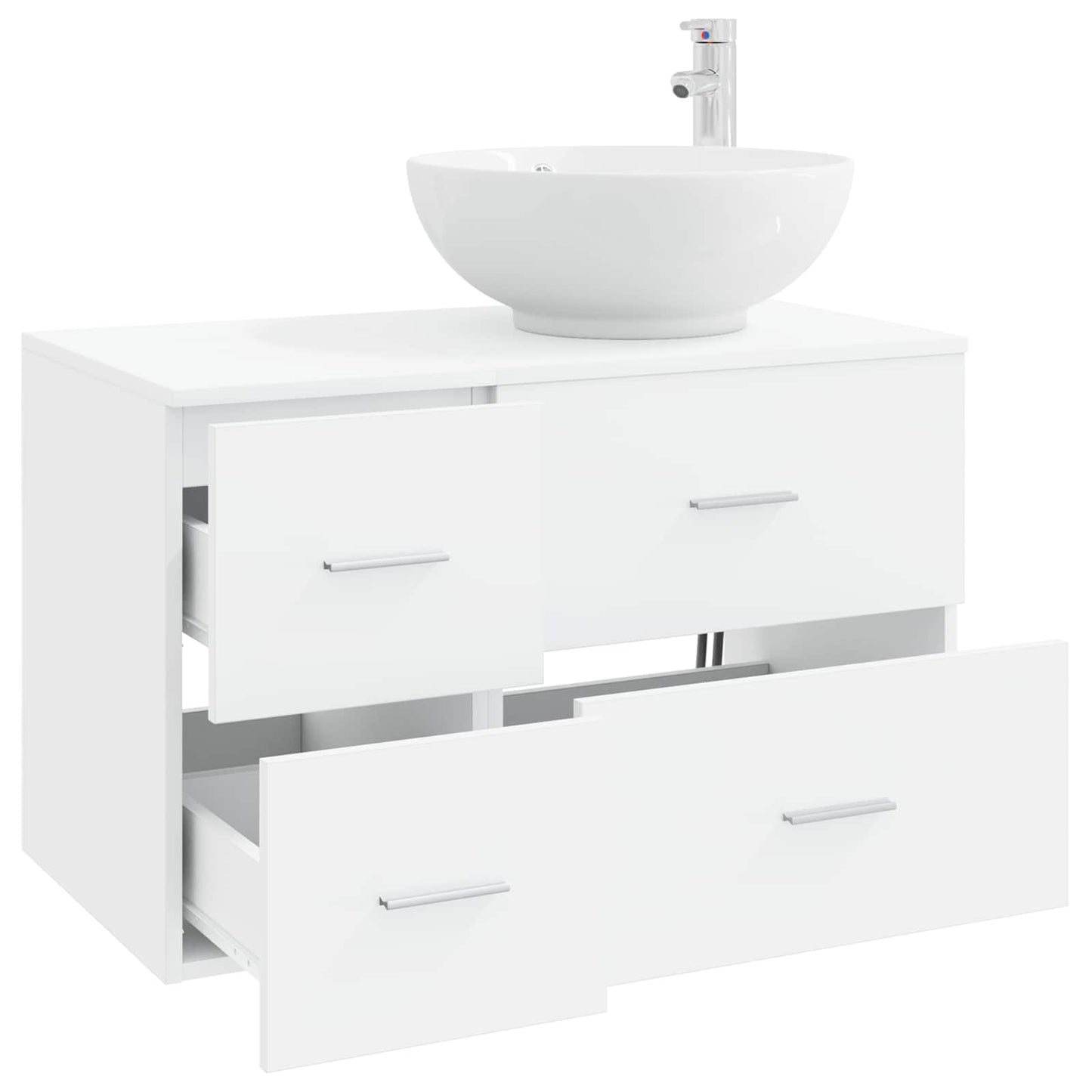 Badezimmermöbel-Set 2 stk. Weiß Holzwerkstoff
