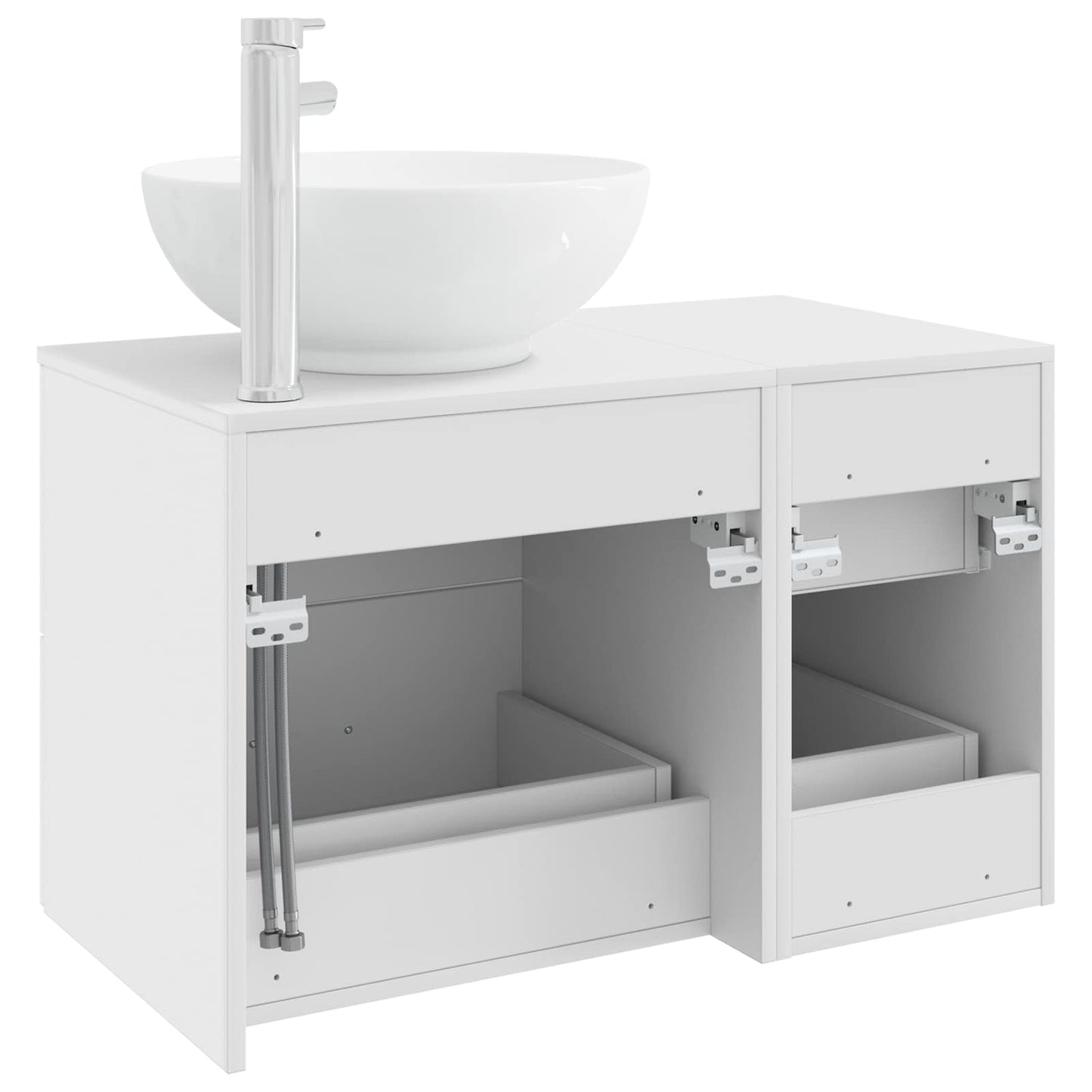 Badezimmermöbel-Set 2 stk. Weiß Holzwerkstoff