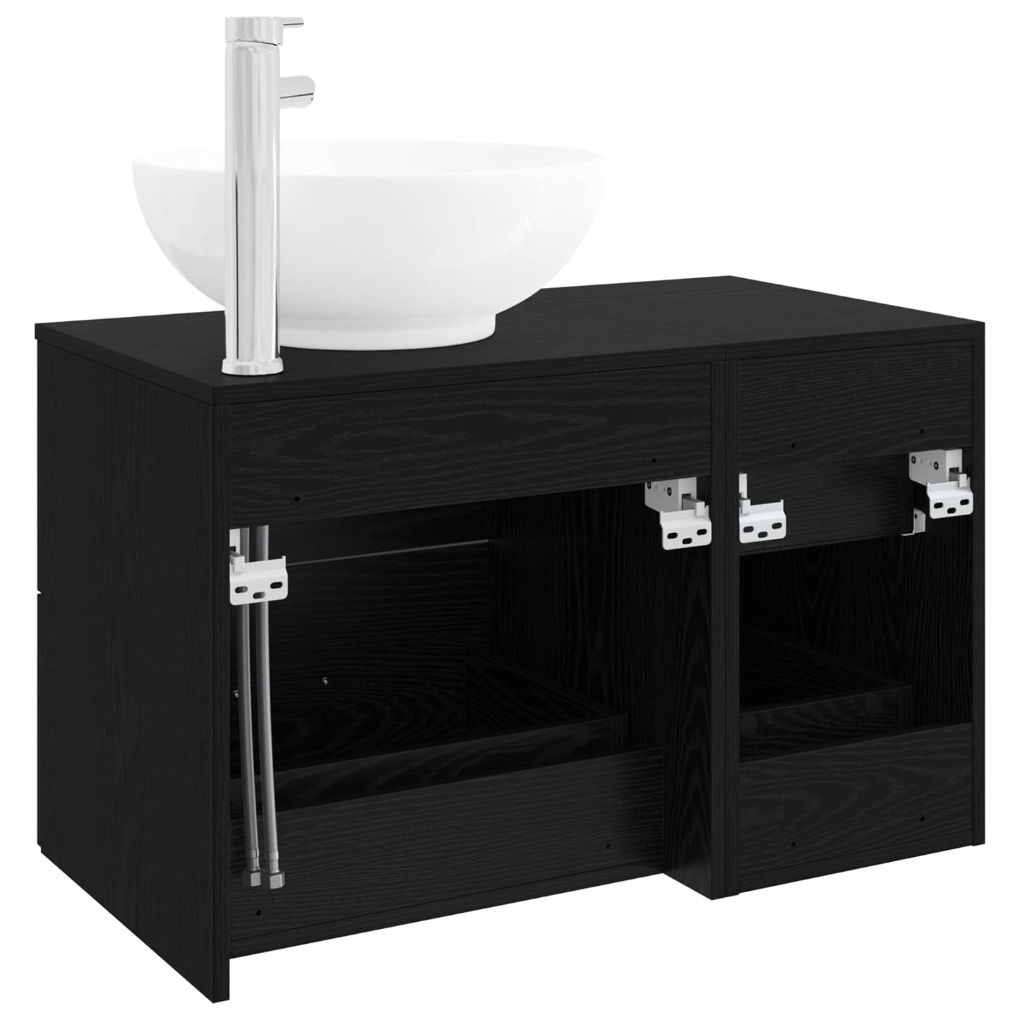 Badezimmermöbel-Set 2 stk. Schwarze Eiche Holzwerkstoff