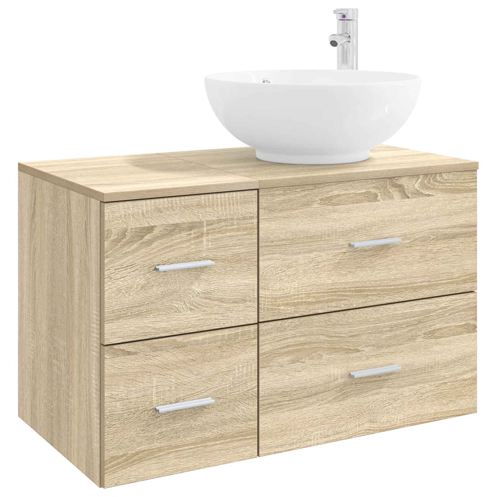 Badezimmermöbel-Set 2 stk. Sonoma-Eiche Holzwerkstoff