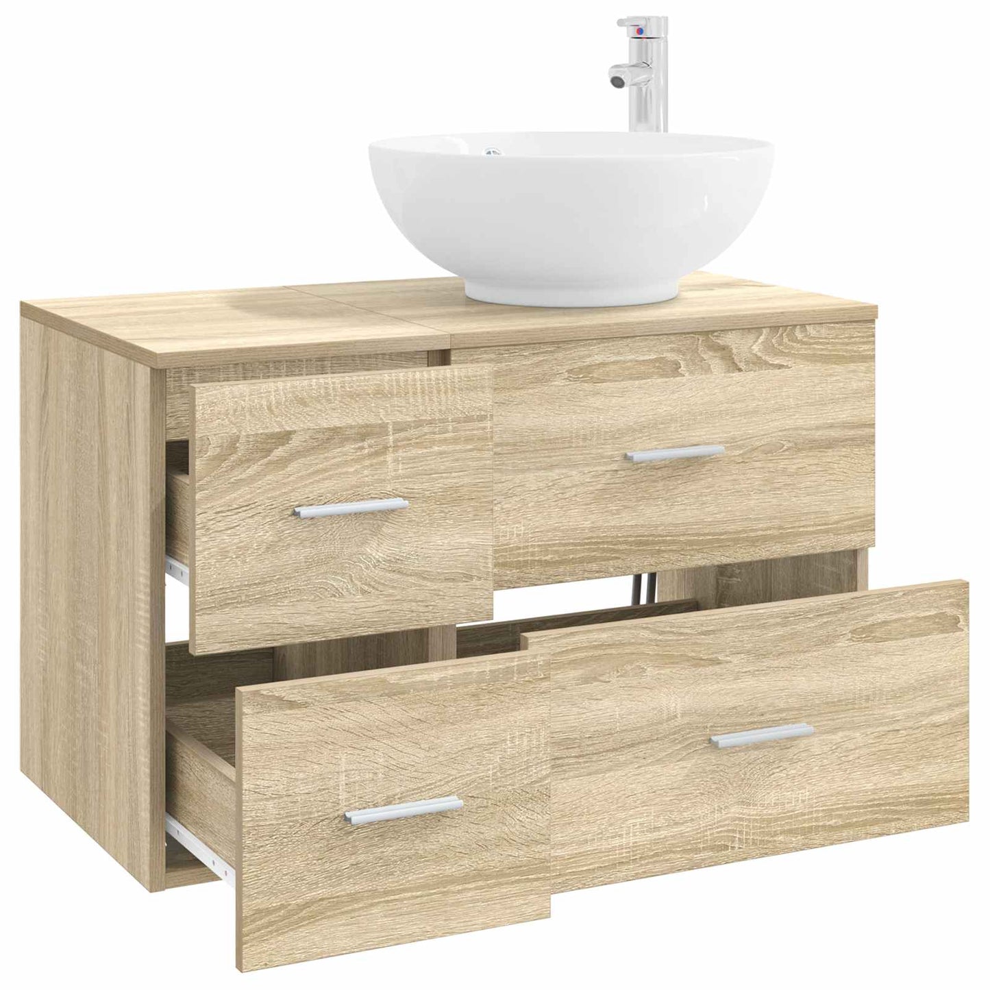 Badezimmermöbel-Set 2 stk. Sonoma-Eiche Holzwerkstoff