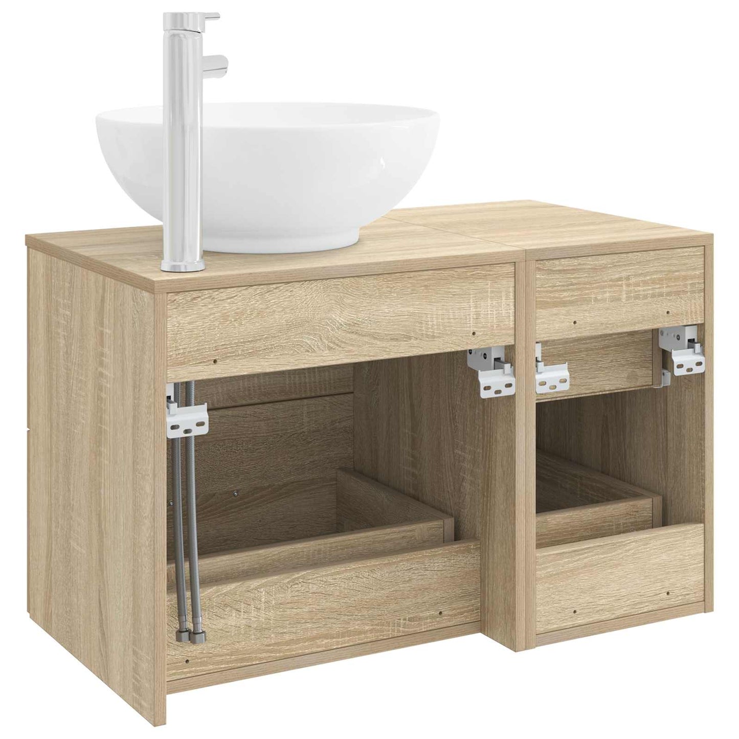 Badezimmermöbel-Set 2 stk. Sonoma-Eiche Holzwerkstoff