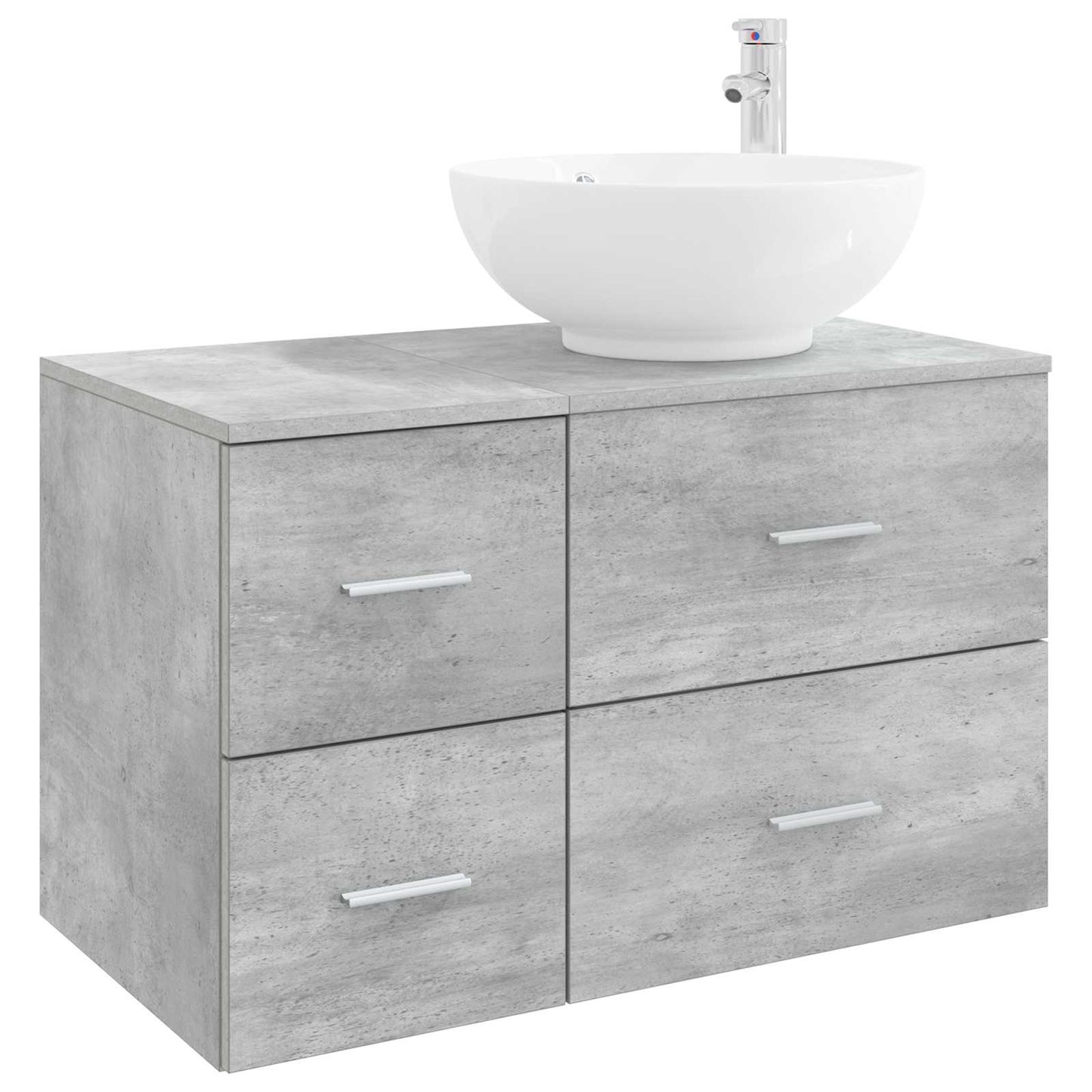 Badezimmermöbel-Set 2 stk. Betongrau Holzwerkstoff