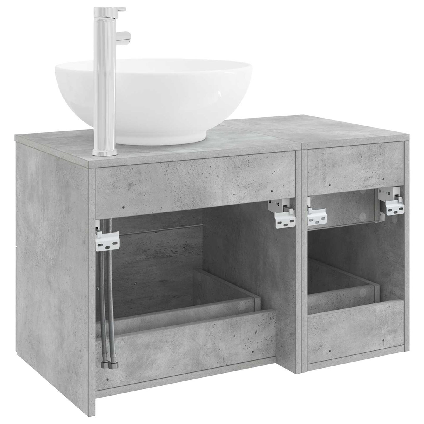 Badezimmermöbel-Set 2 stk. Betongrau Holzwerkstoff