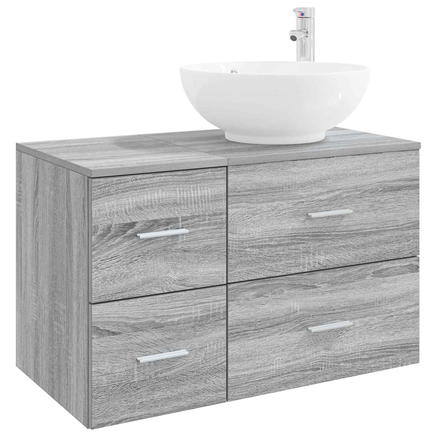 Badezimmermöbel-Set 2 stk. Grau Sonoma Holzwerkstoff