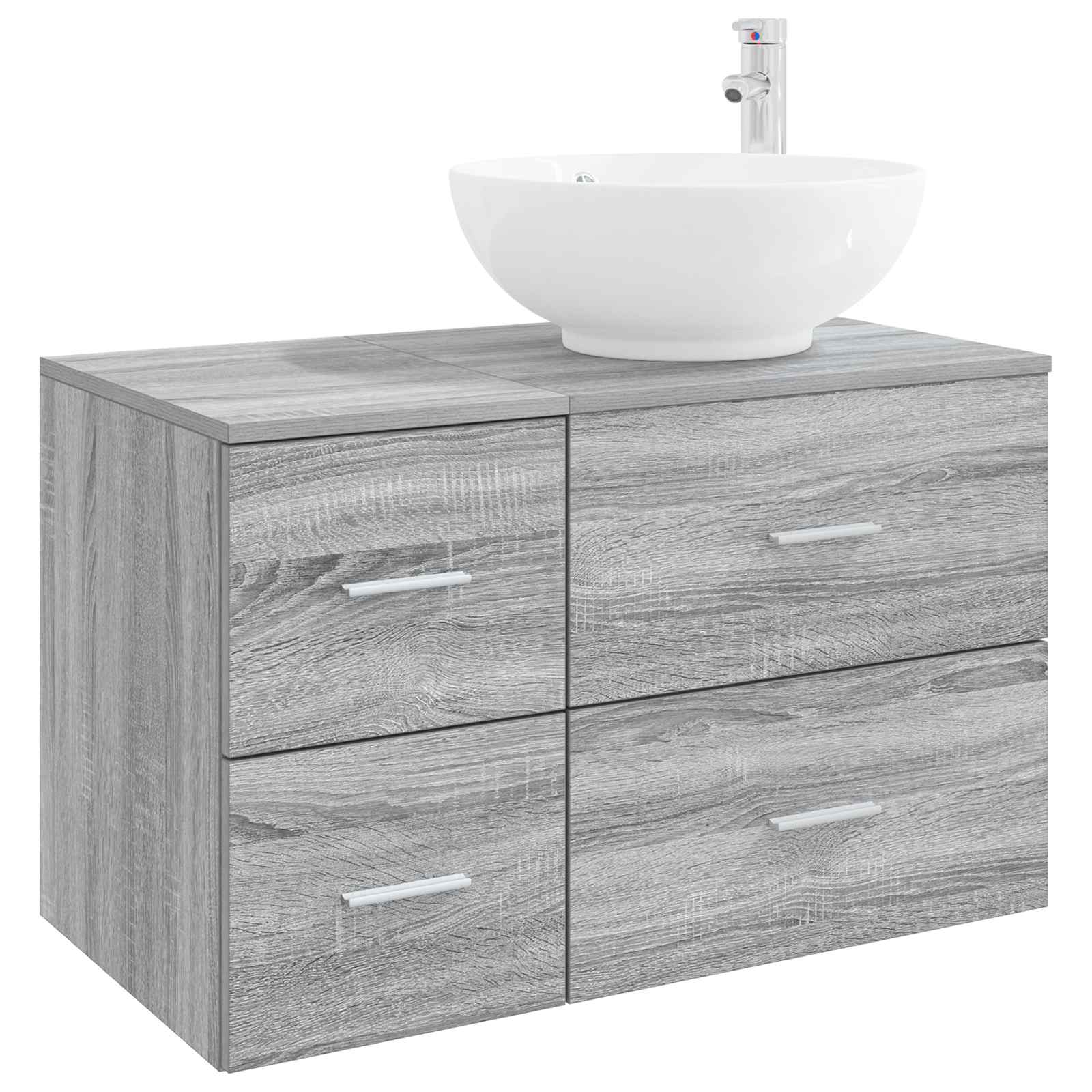 Badezimmermöbel-Set 2 stk. Grau Sonoma Holzwerkstoff