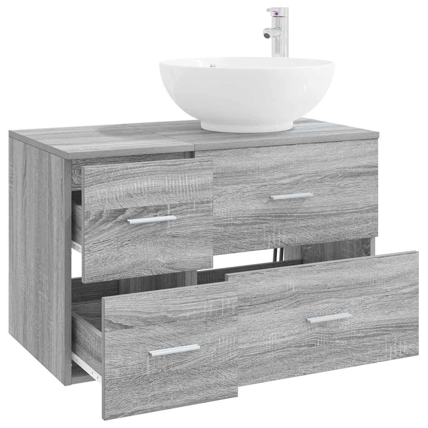 Badezimmermöbel-Set 2 stk. Grau Sonoma Holzwerkstoff