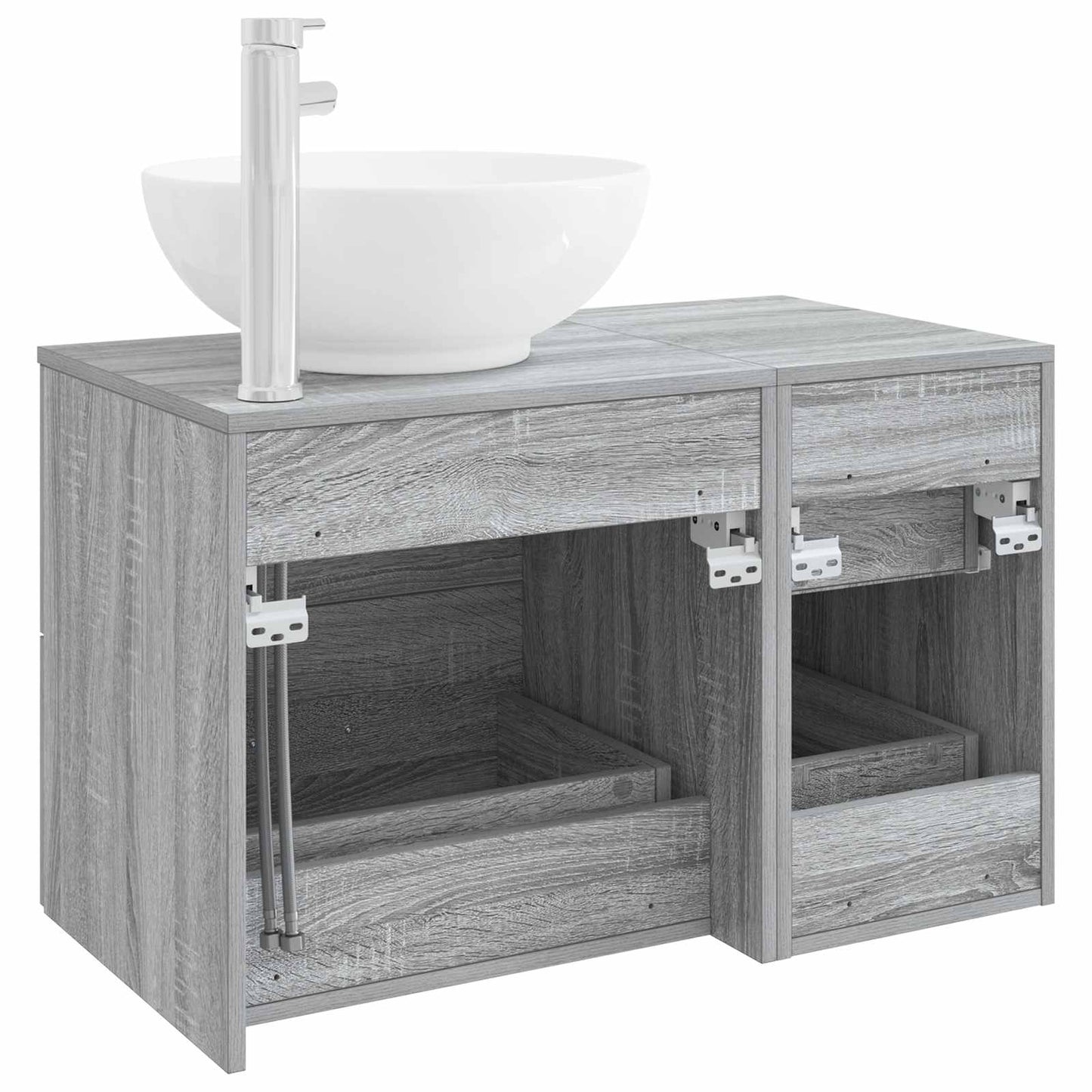 Badezimmermöbel-Set 2 stk. Grau Sonoma Holzwerkstoff