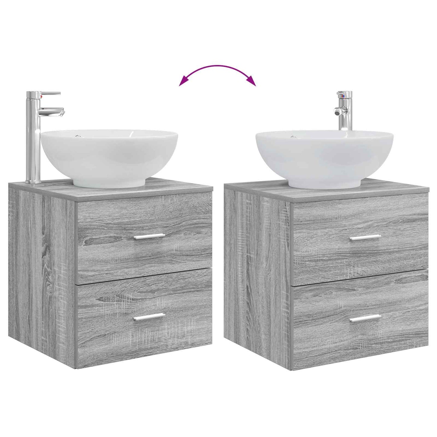 Badezimmermöbel-Set 2 stk. Grau Sonoma Holzwerkstoff