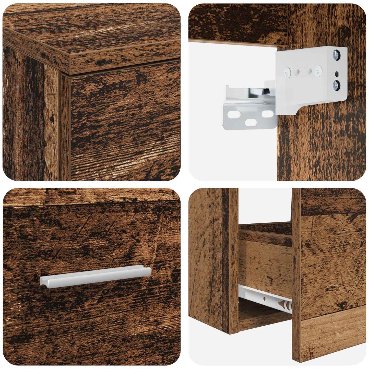 Badezimmermöbel-Set 2 stk. Altholz Holzwerkstoff