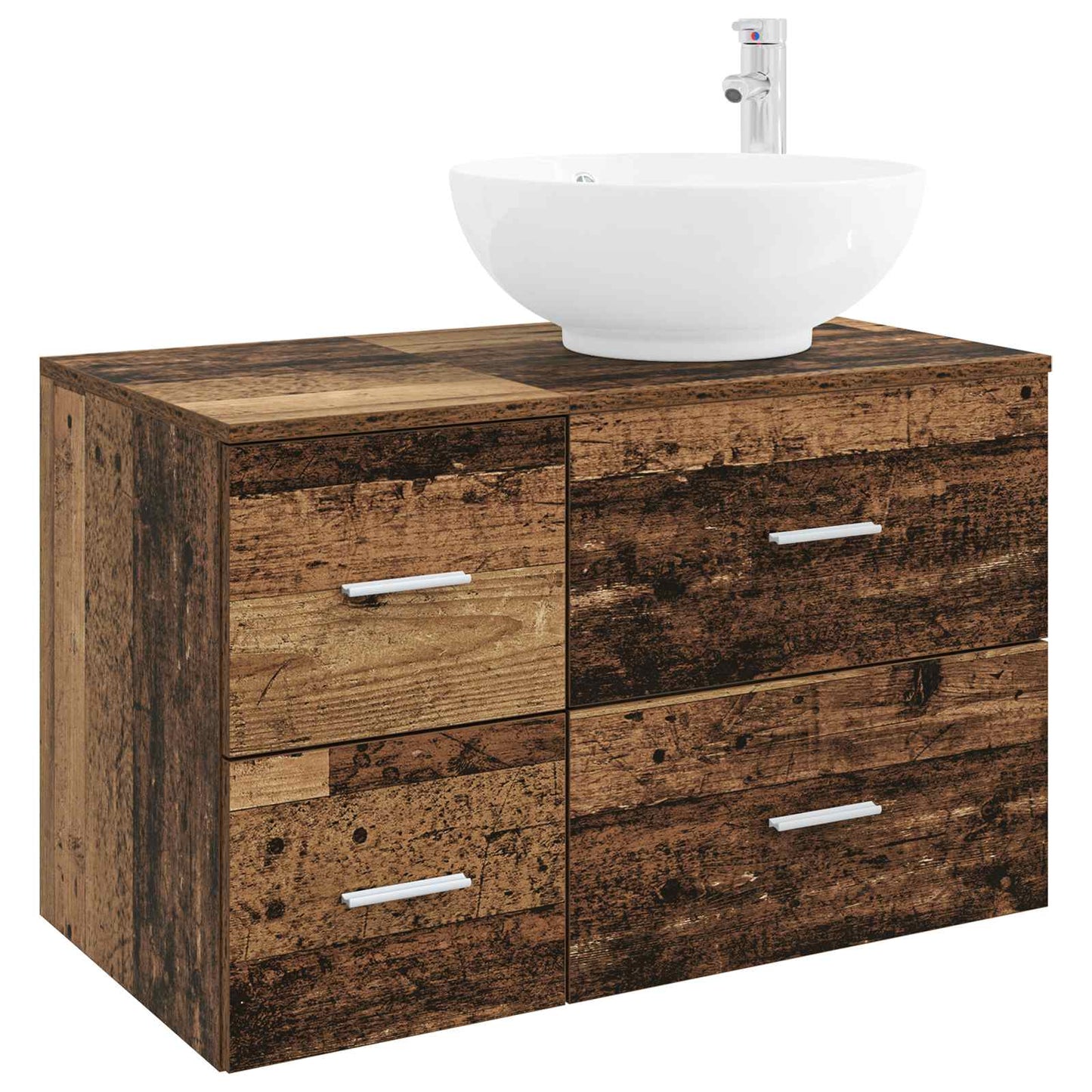Badezimmermöbel-Set 2 stk. Altholz Holzwerkstoff