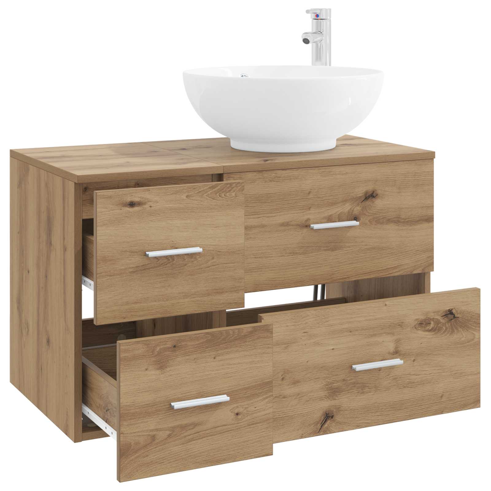 Badezimmermöbel-Set 2 Stk. Artisan-Eiche Holzwerkstoff