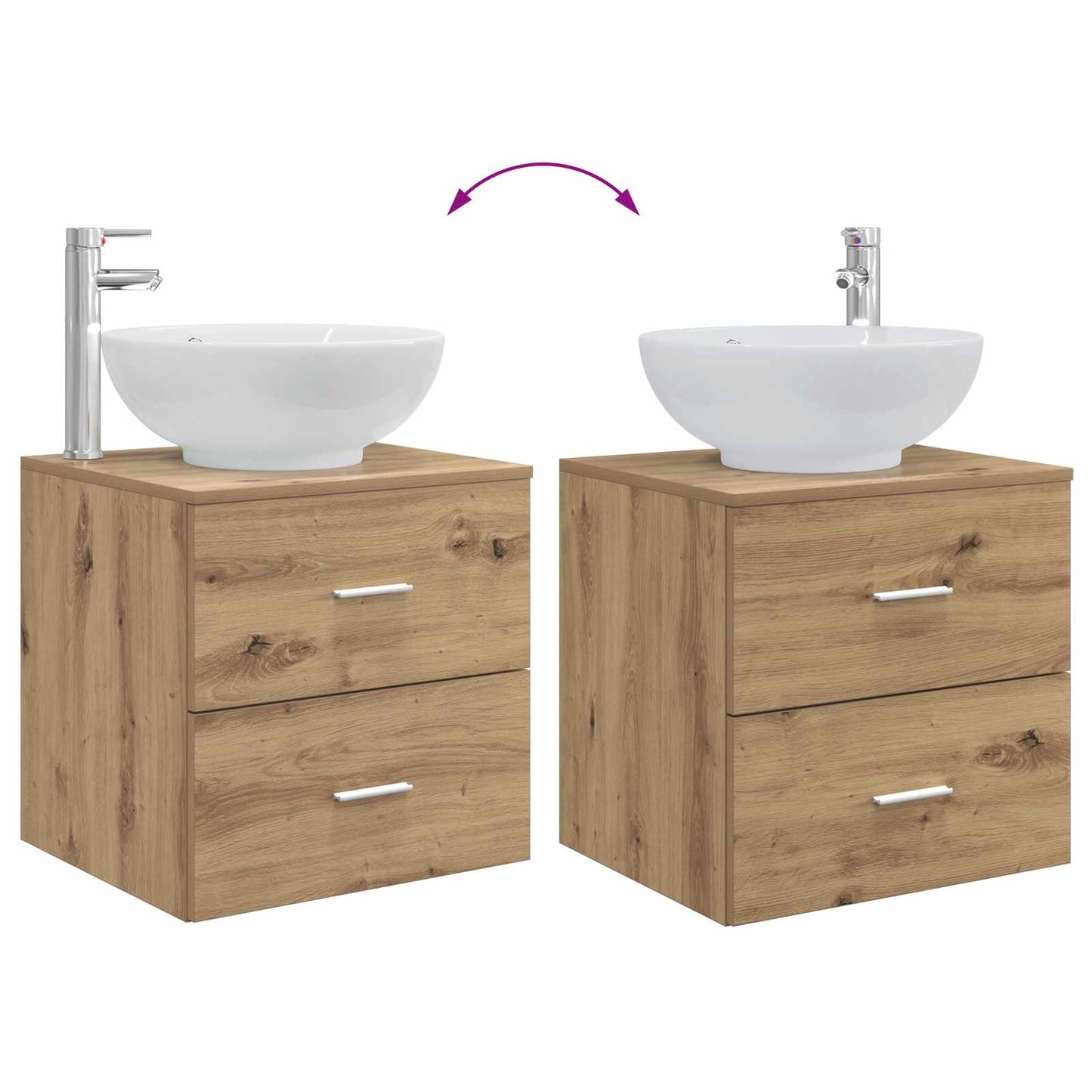 Badezimmermöbel-Set 2 Stk. Artisan-Eiche Holzwerkstoff