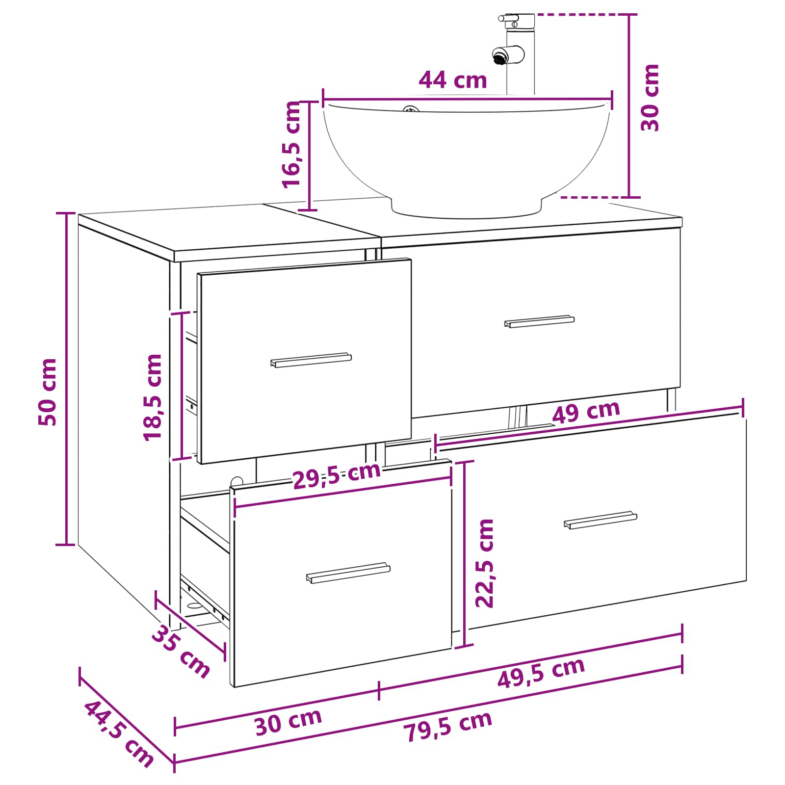 Badezimmermöbel-Set 2 Stk. Artisan-Eiche Holzwerkstoff