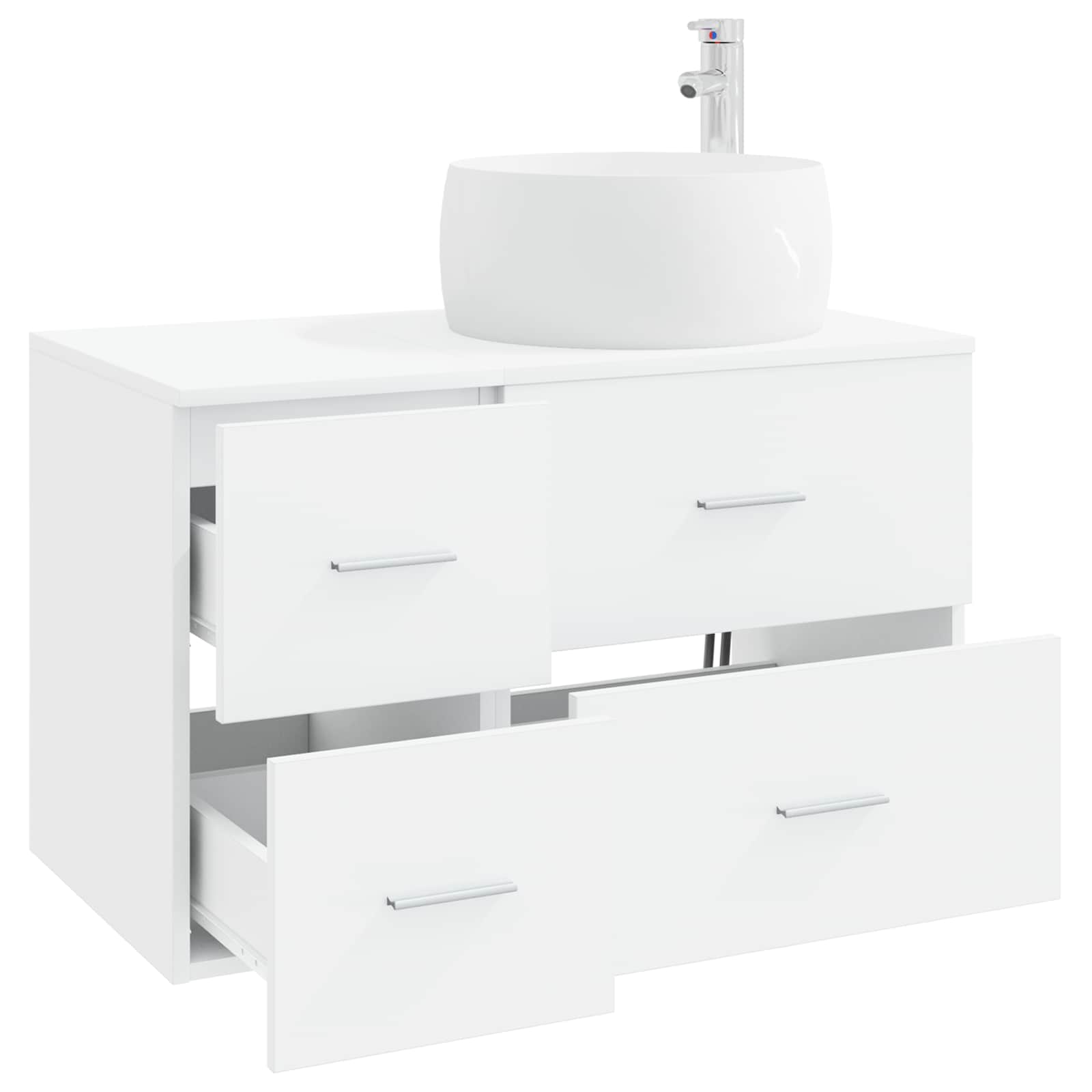 Badezimmermöbel-Set 2 stk. Weiß Holzwerkstoff