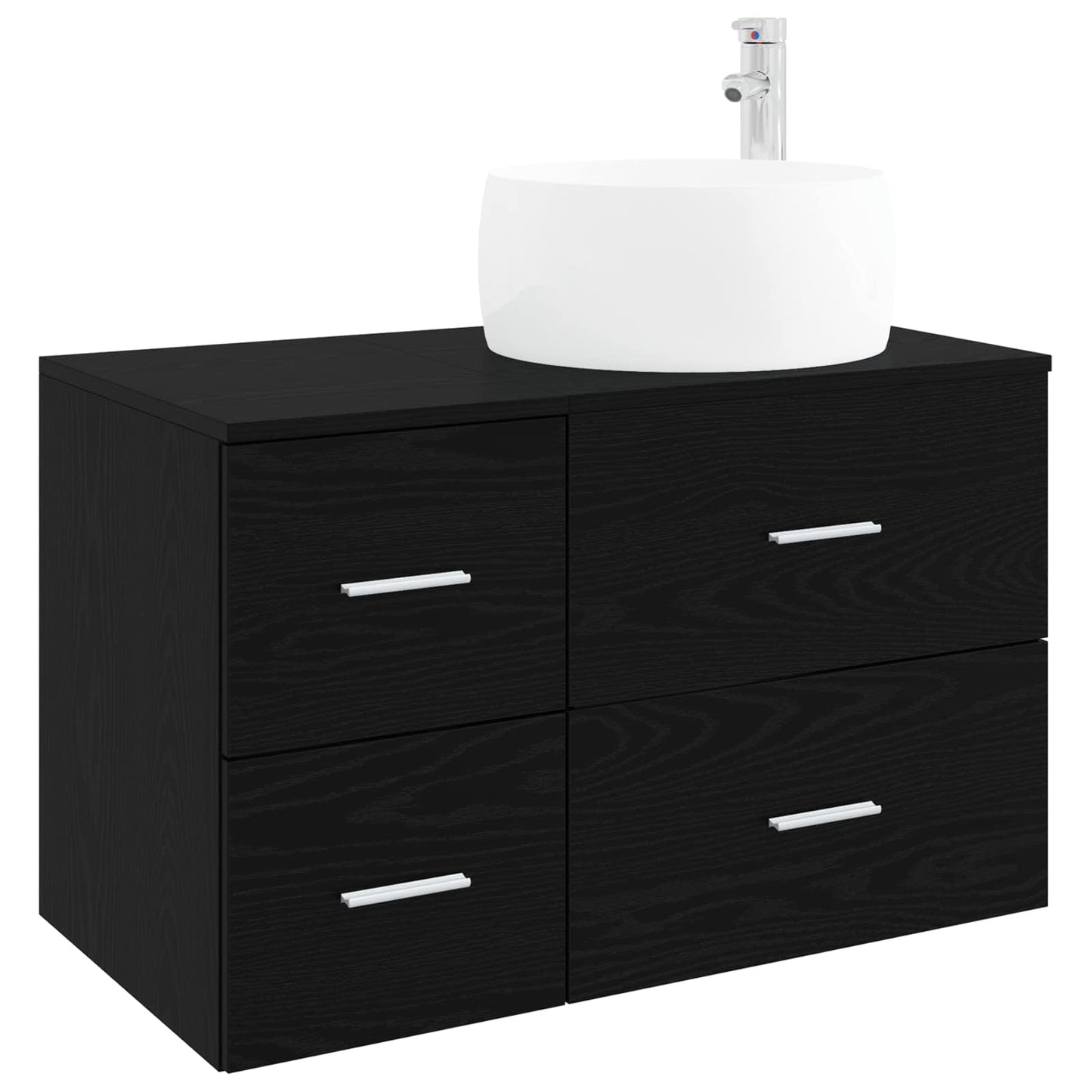 Badezimmermöbel-Set 2 stk. Schwarze Eiche Holzwerkstoff