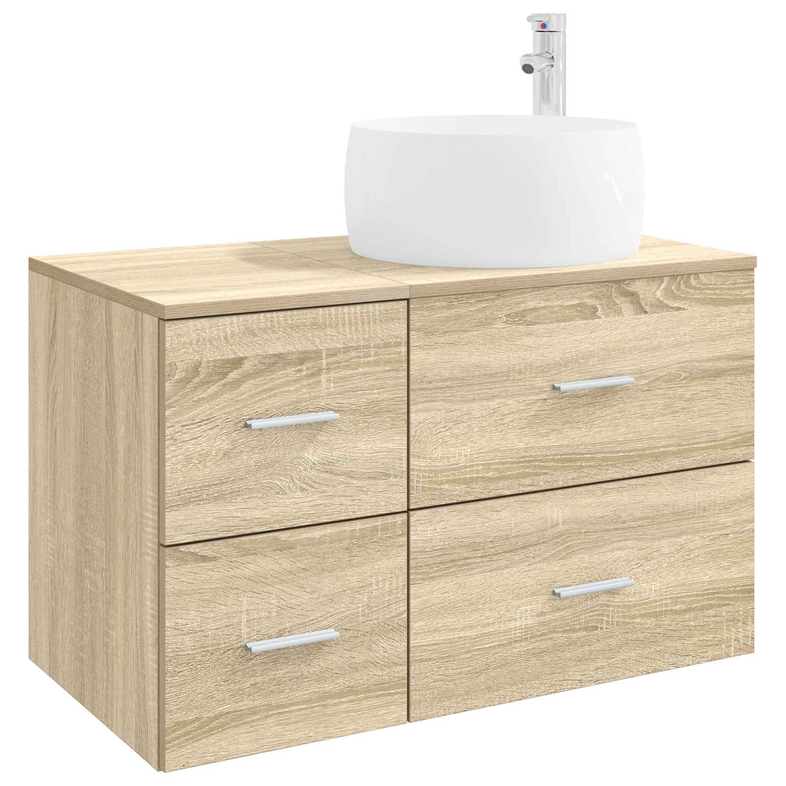 Badezimmermöbel-Set 2 stk. Sonoma-Eiche Holzwerkstoff