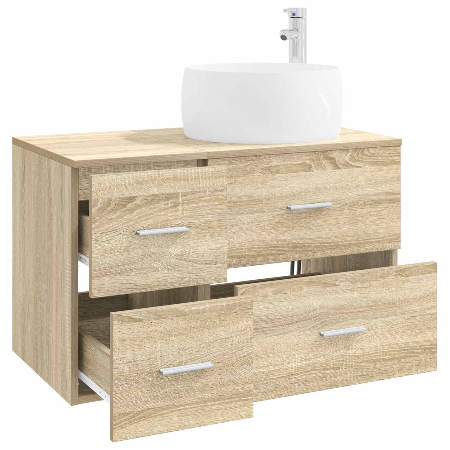 Badezimmermöbel-Set 2 stk. Sonoma-Eiche Holzwerkstoff
