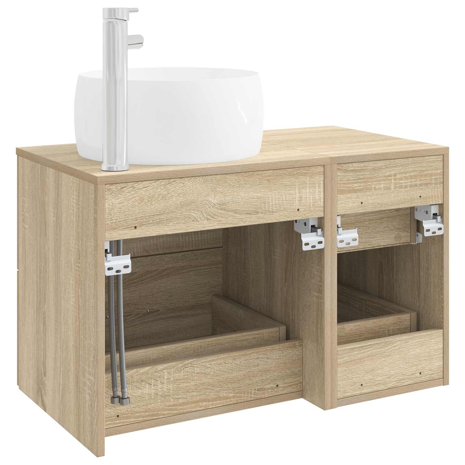 Badezimmermöbel-Set 2 stk. Sonoma-Eiche Holzwerkstoff