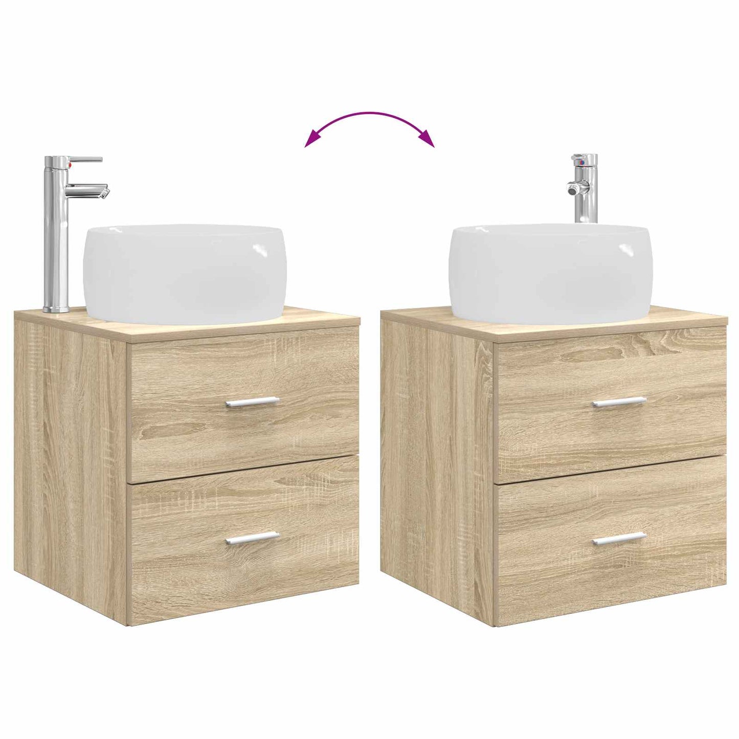 Badezimmermöbel-Set 2 stk. Sonoma-Eiche Holzwerkstoff