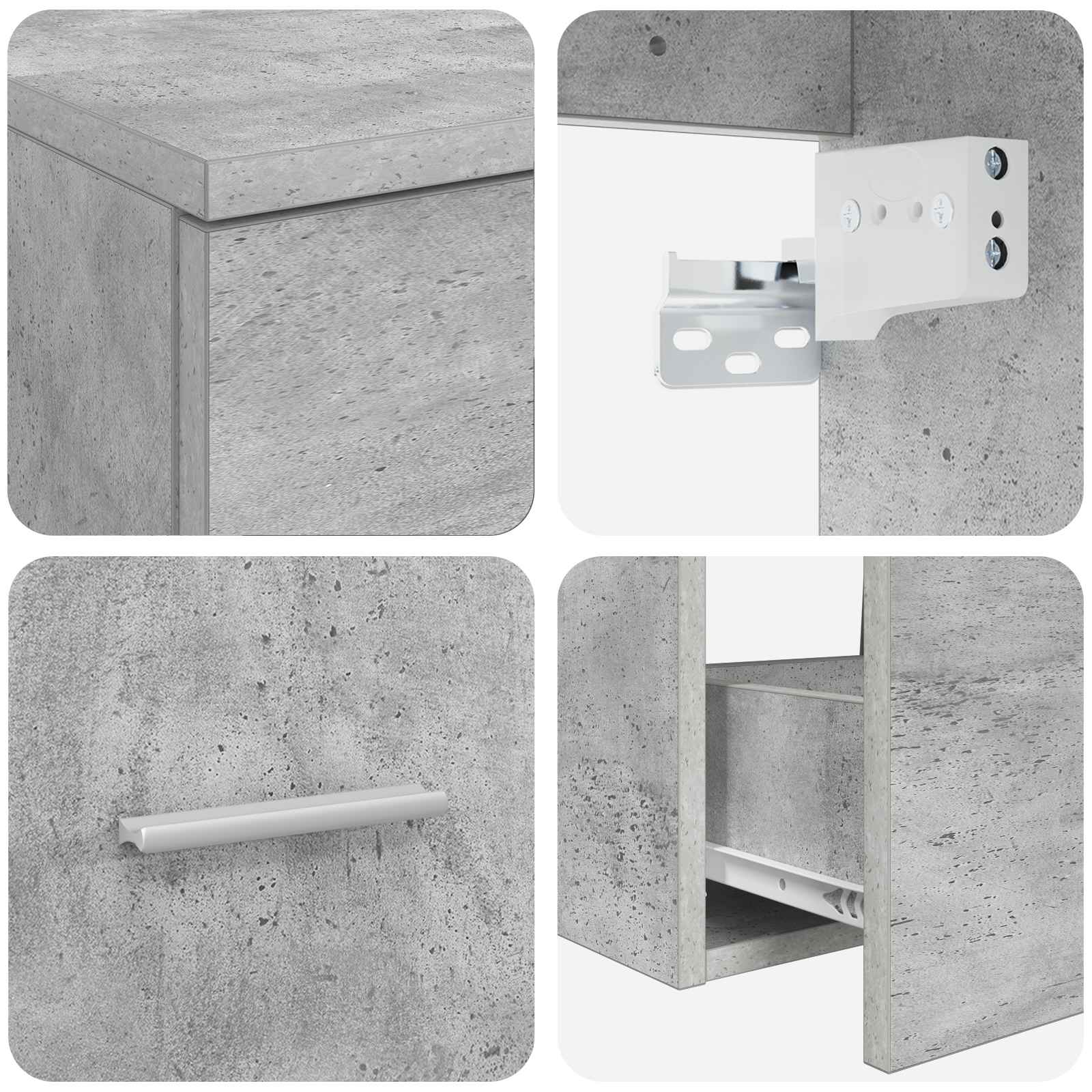 Badezimmermöbel-Set 2 stk. Betongrau Holzwerkstoff
