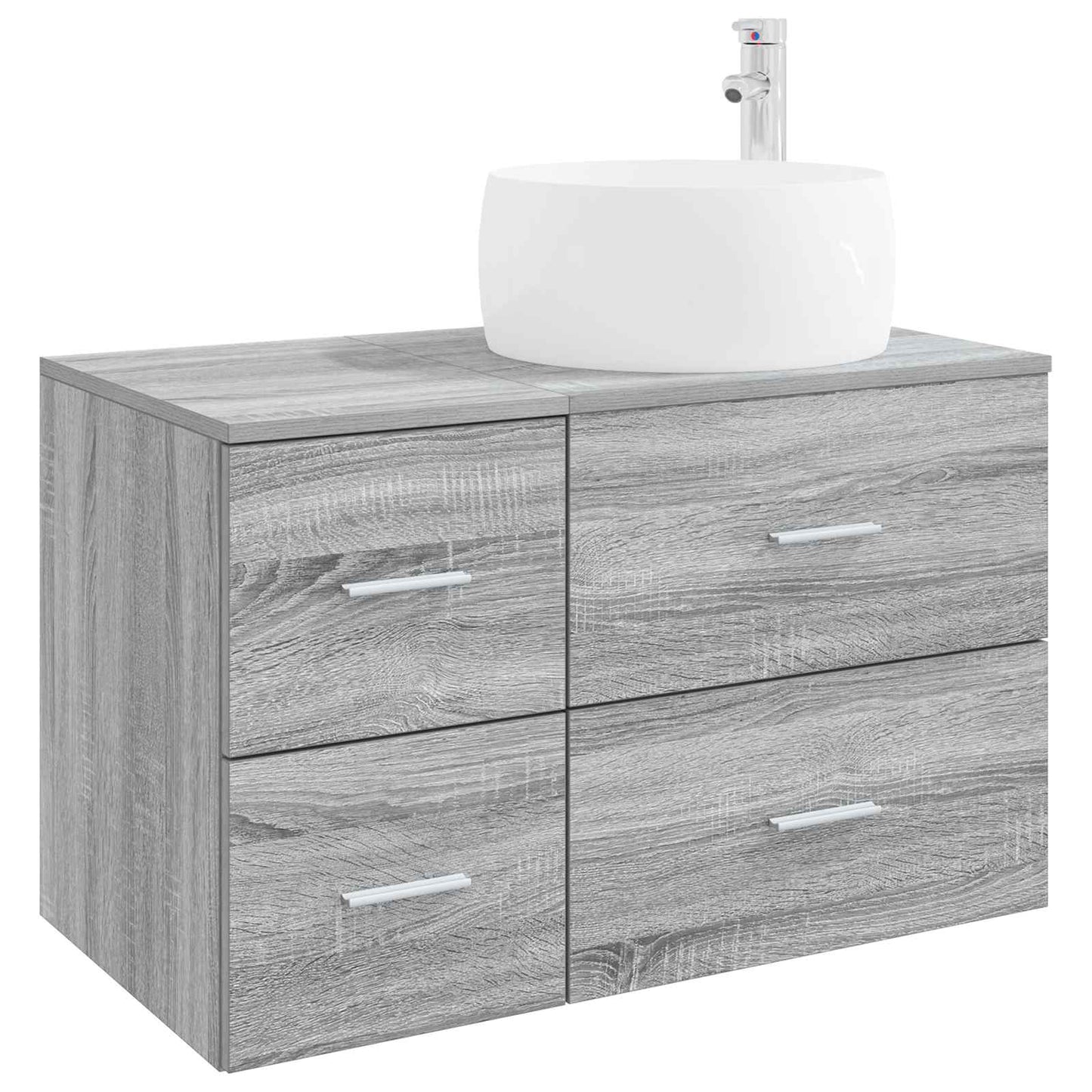 Badezimmermöbel-Set 2 stk. Grau Sonoma Holzwerkstoff
