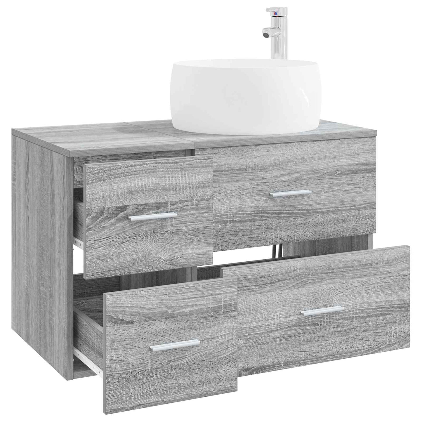 Badezimmermöbel-Set 2 stk. Grau Sonoma Holzwerkstoff