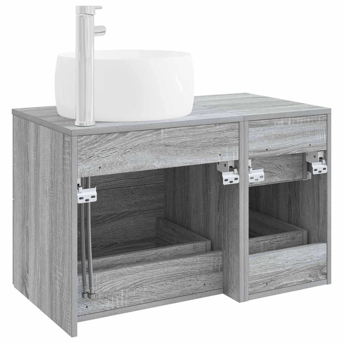 Badezimmermöbel-Set 2 stk. Grau Sonoma Holzwerkstoff