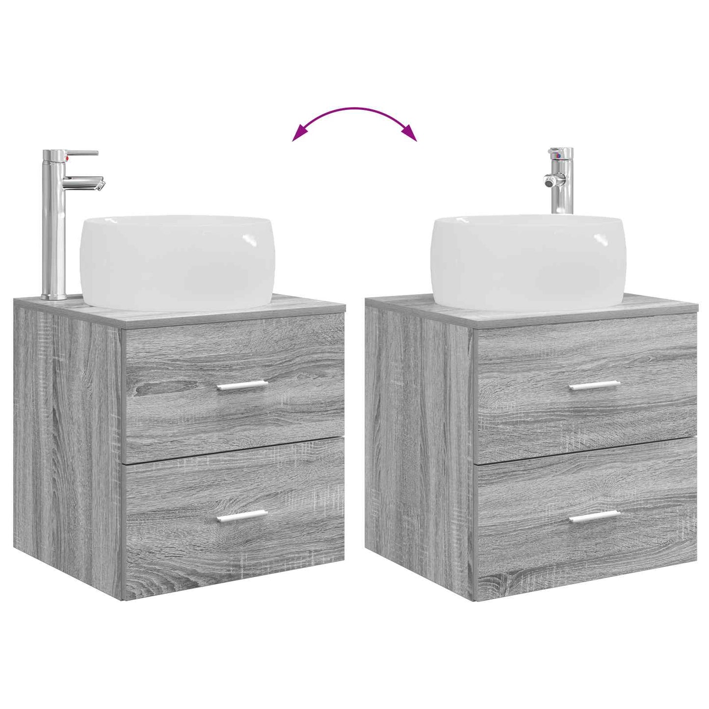 Badezimmermöbel-Set 2 stk. Grau Sonoma Holzwerkstoff